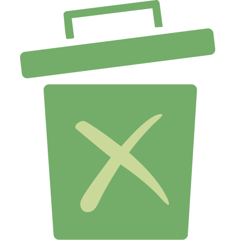 poubelle avec une croix symbole de reduction du gaspillage alimentaire